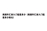 美国外汇准入门槛是多少（美国外汇准入门槛是多少美元）