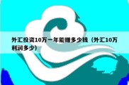 外汇投资10万一年能赚多少钱（外汇10万利润多少）