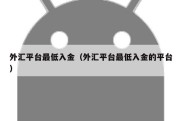 外汇平台最低入金（外汇平台最低入金的平台）