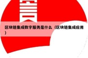 区块链集成数字服务是什么（区块链集成应用）