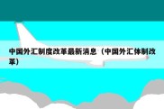 中国外汇制度改革最新消息（中国外汇体制改革）