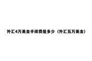 外汇4万美金手续费是多少（外汇五万美金）