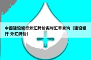 中国建设银行外汇牌价实时汇率查询（建设银行 外汇牌价）