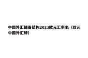 中国外汇储备结构2023欧元汇率表（欧元中国外汇牌）