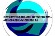 区块链比特币以太坊区别（比特币和以太坊10两种区块链技术的区别是什么）