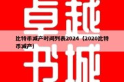 比特币减产时间列表2024（2020比特币减产）