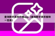 查询数字货币行情app（查询数字货币板块一览表）